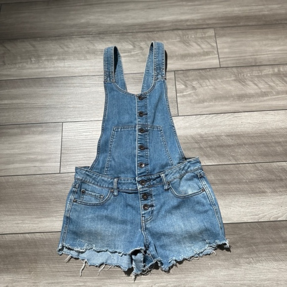 Free people Denim Button-Up Overalls